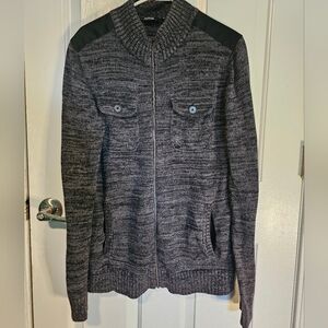Apt 9 Dark Gray Full Zip Cardigan Sweater Men's Sz M